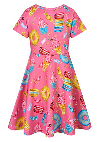 RAISEVERN Little Girls Dress Short Sleeve Casual Kids Summer Sundress for 2-9 Years