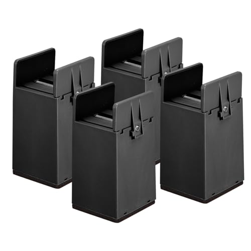 uxcell 4 inch Bed Risers with Adjustable Screw Clamp, 4Pcs Furniture Risers for Bed, Desk, Sofa, Table, Fit for Furniture Thickness 0.39-1.96