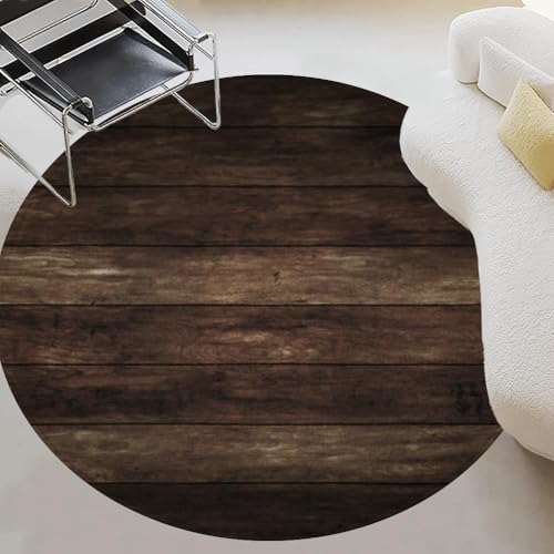 Small Round Area Rug 3ft Very Old Dark Burn Wood Surface Washable Round Bathroom Circle Rug Carpet Outdoor Entryway Kitchen Rug for Dining Room Table Bedroom