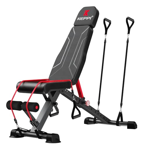 Keppi 900LB Weight Bench, Adjustable Foldable Workout Bench Press for Full Body Strength Training, Incline Decline Bench with Fast Folding - New Version