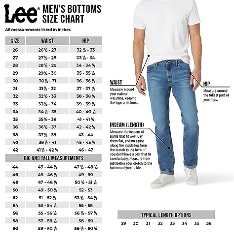 Lee Men's Fleece And Flannel Lined Relaxed-Fit Straight-Leg Jeans
