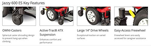 Pride Jazzy 600 ES Electric Wheelchair with Inside Delivery and Setup Option (Curbside Delivery, 20