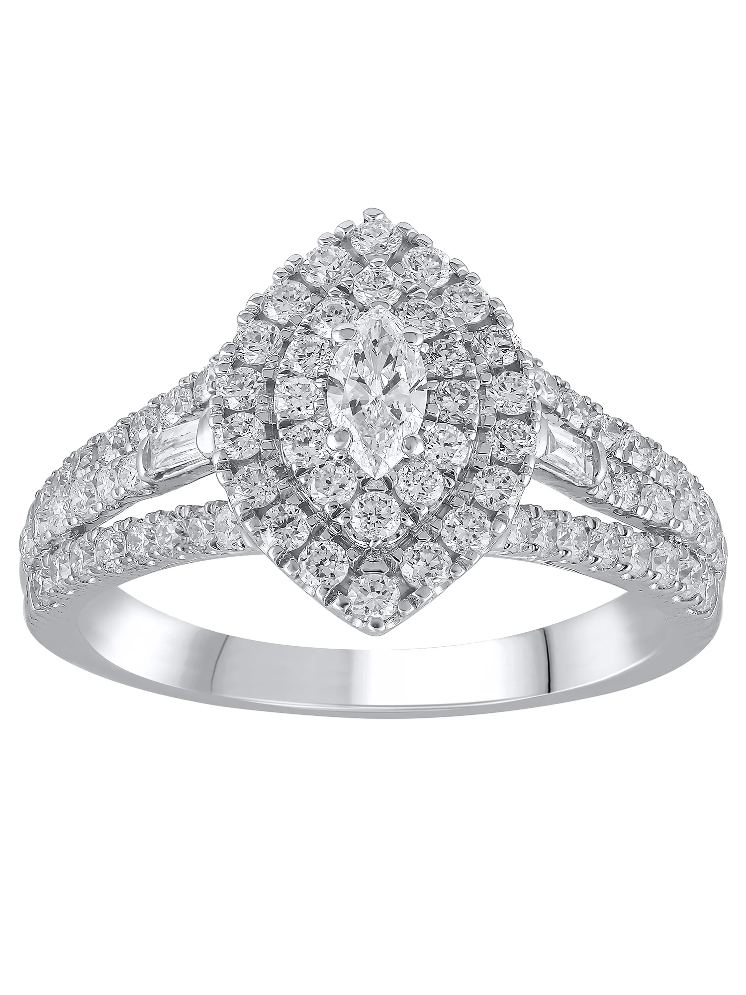 1 Carat T.W. (SI Clarity, H-I Color) Brilliance Fine Jewelry Lab Grown Diamond Engagement Ring in Sterling Silver, Size 5