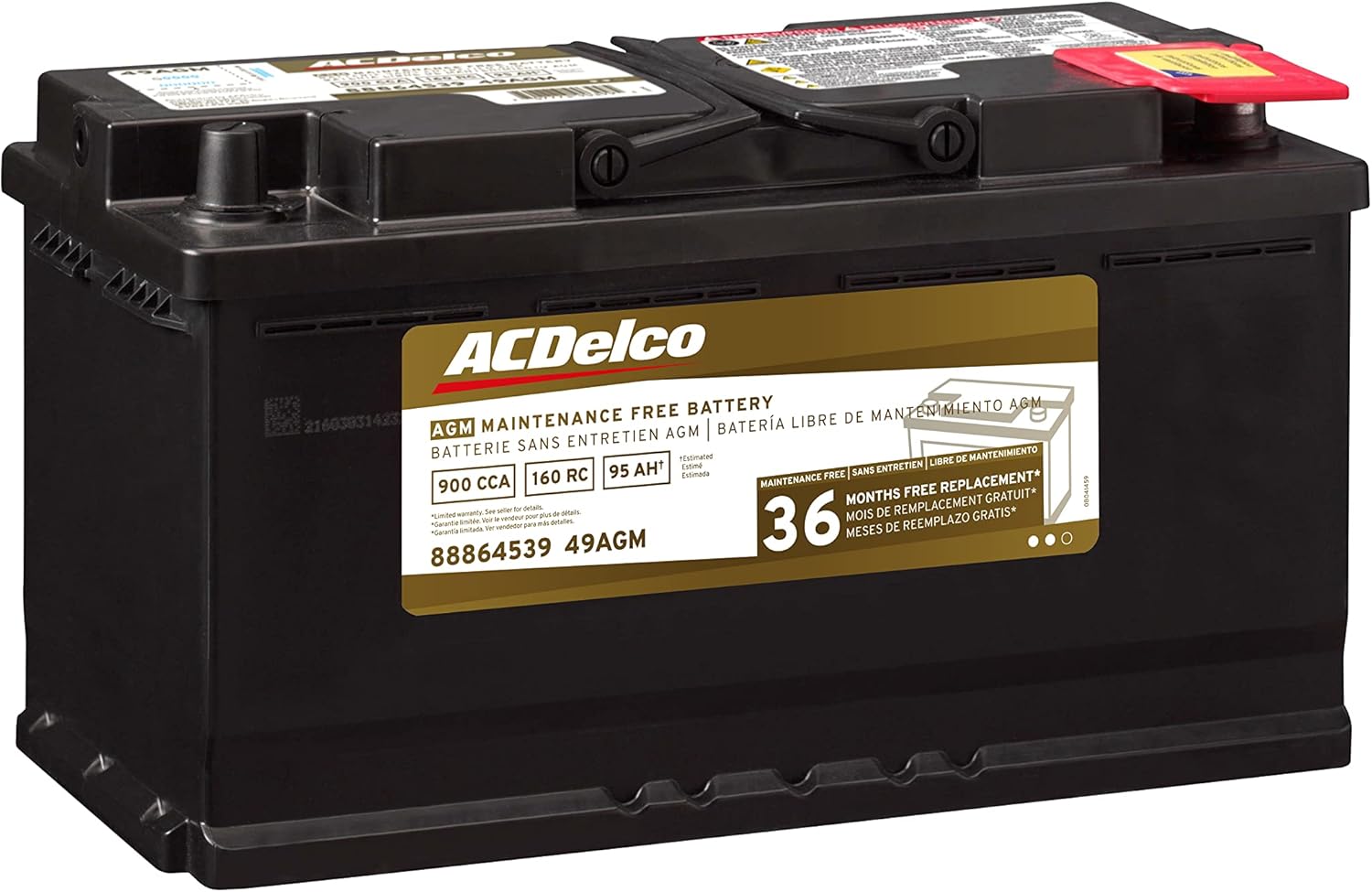 ACDelco Gold 49AGM 36 Month Warranty AGM BCI Group 49 Battery