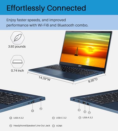acer Newest Aspire 3 Touchscreen Laptop - with Microsoft Office Lifetime License and Windows 11 Pro, 15.6