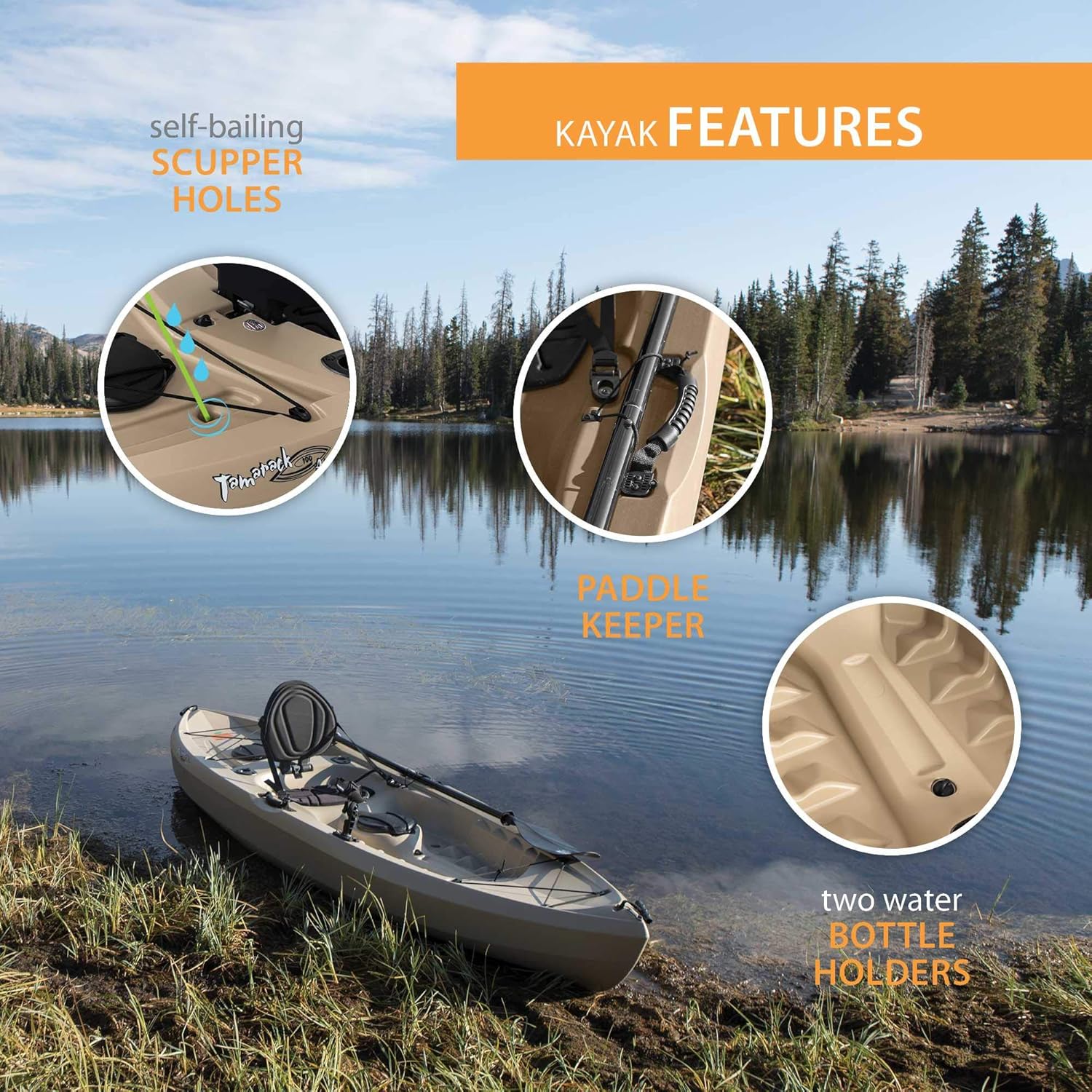 Lifetime 90806 Tamarack Angler 100 Fishing Kayak - 2 Pack (Paddles Included)