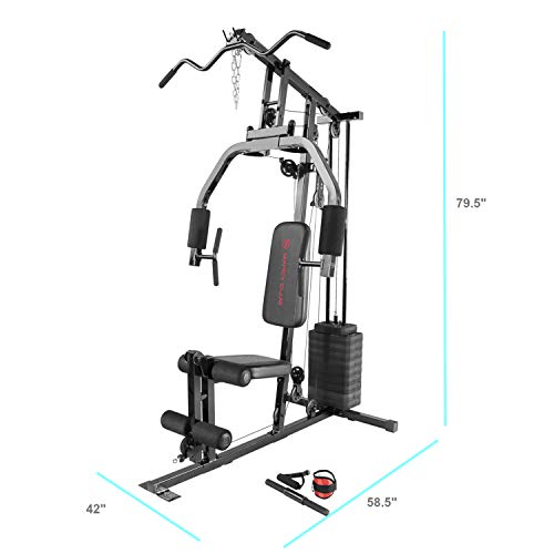 Marcy Multifunctional Workout Station 150lbs to 200lbs Stack Home Gym for Weightlifting and Bodybuilding