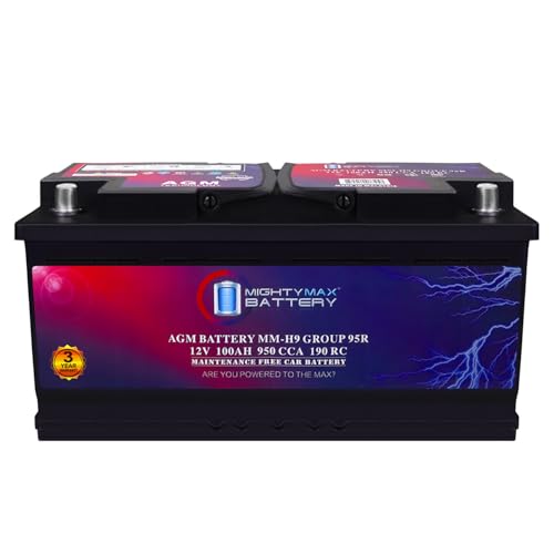 Mighty Max Battery MM-H5 Start and Stop Car BCI Group Size 47 12V 60 AH, 100RC, 680 CCA Rechargeable AGM Car Battery