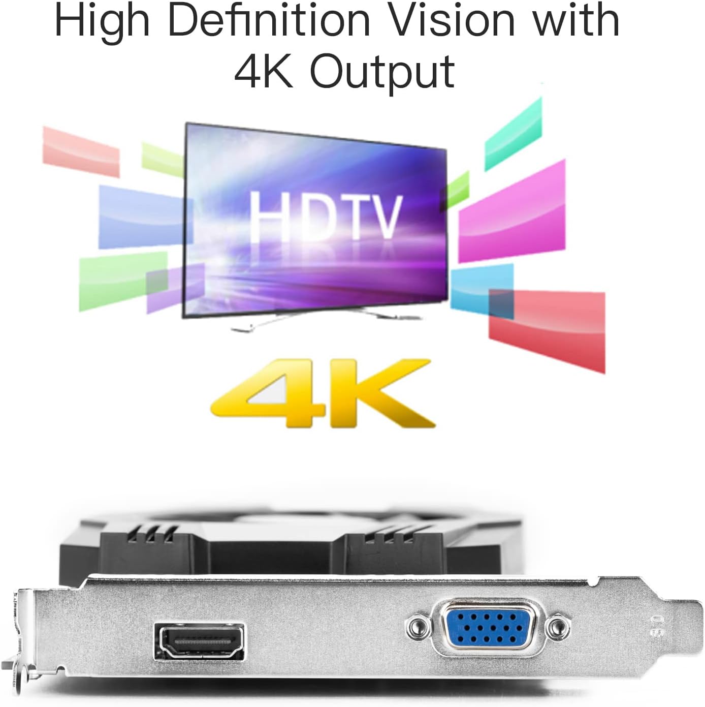 KAER AMD Radeon RX 550 Computer Graphics Card 4GB, GDDR5, 128 Bit, DirectX 12, PCI Express 3.0, DP HDMI DVI-D, Desktop Gaming Video Card, Computer GPU