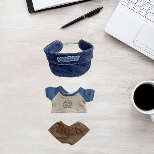 17cm Doll Clothes Set, 5 Pieces Casual Wear Outfit Set for 6.7inch Doll Dress Suit, Fashion Dress Up Hat Clothes Accessories for 1st/2nd/3rd Gen Dolls Play & Display