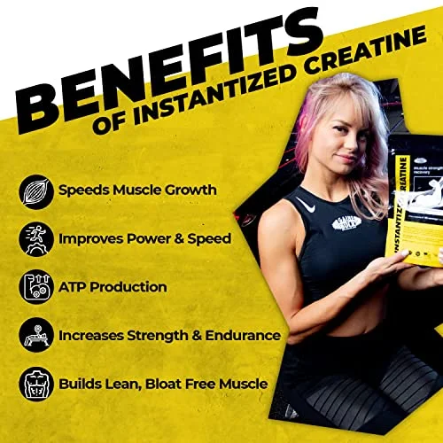 Instantized Creatine Monohydrate Gains in Bulk, Worlds First 100% Soluble Creatine for Strength, Performance, and Muscle Building (100 Servings)