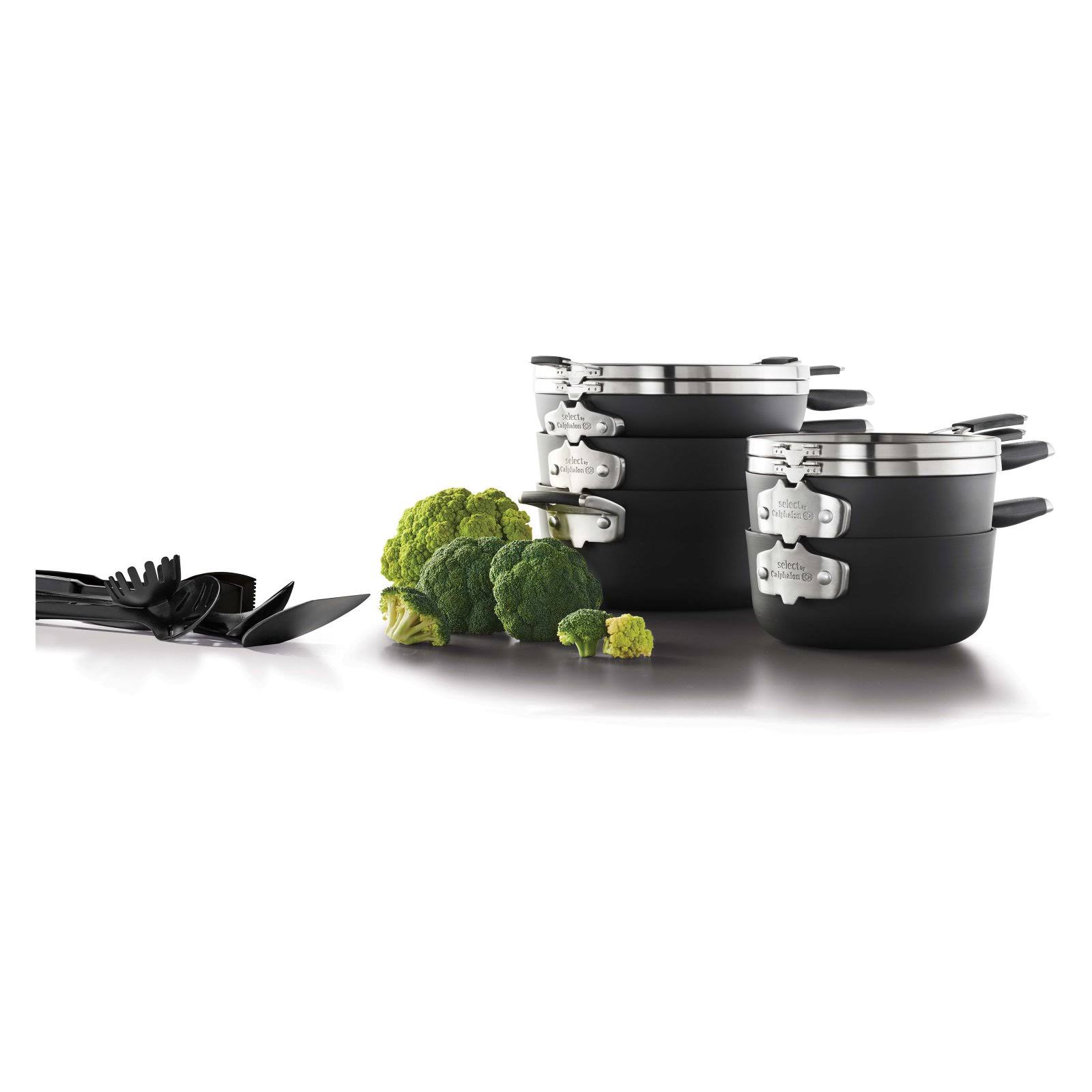 Select by Calphalon Space Saving Hard-Anodized Nonstick 14 Piece Cookware Set