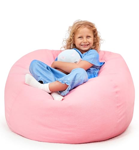 Stuffed Animal Bean Bag Storage - Machine Washable Bean Bag Chair for Kids - Extra Large Cover for Stuffing with Plush Toys, Pillows, Soft Items - Stuffed Animal Holder for Boys & Girls - Blue Denim