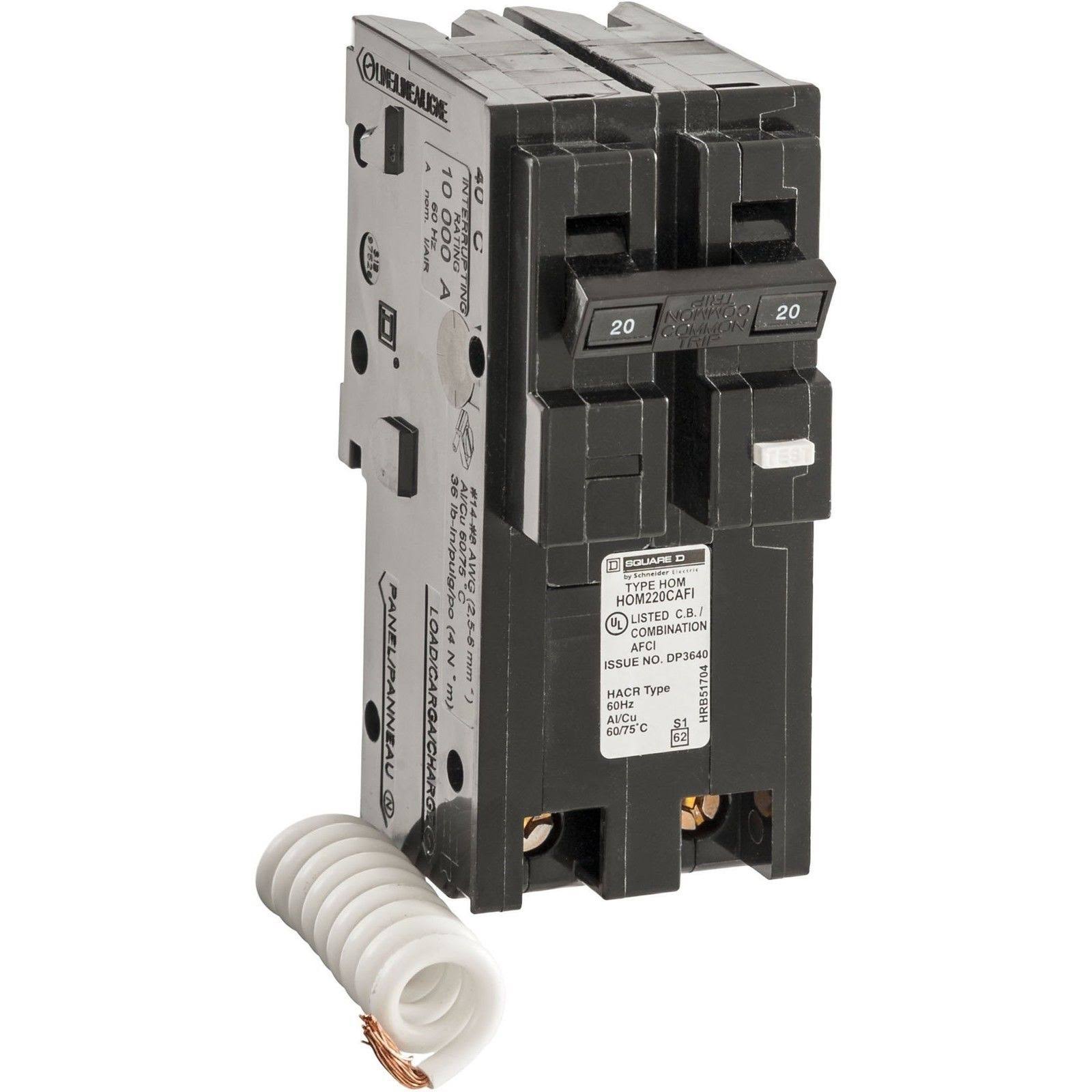 Square D by Schneider Electric Hom220cafic Homeline 20 Amp Two-Pole Cafci Circuit Breaker