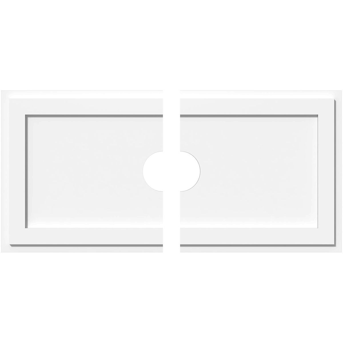 Rectangle Architectural Grade PVC Contemporary Ceiling Medallion (40x22W x 20x22H x 5x22ID x 14x22C - Two Piece)