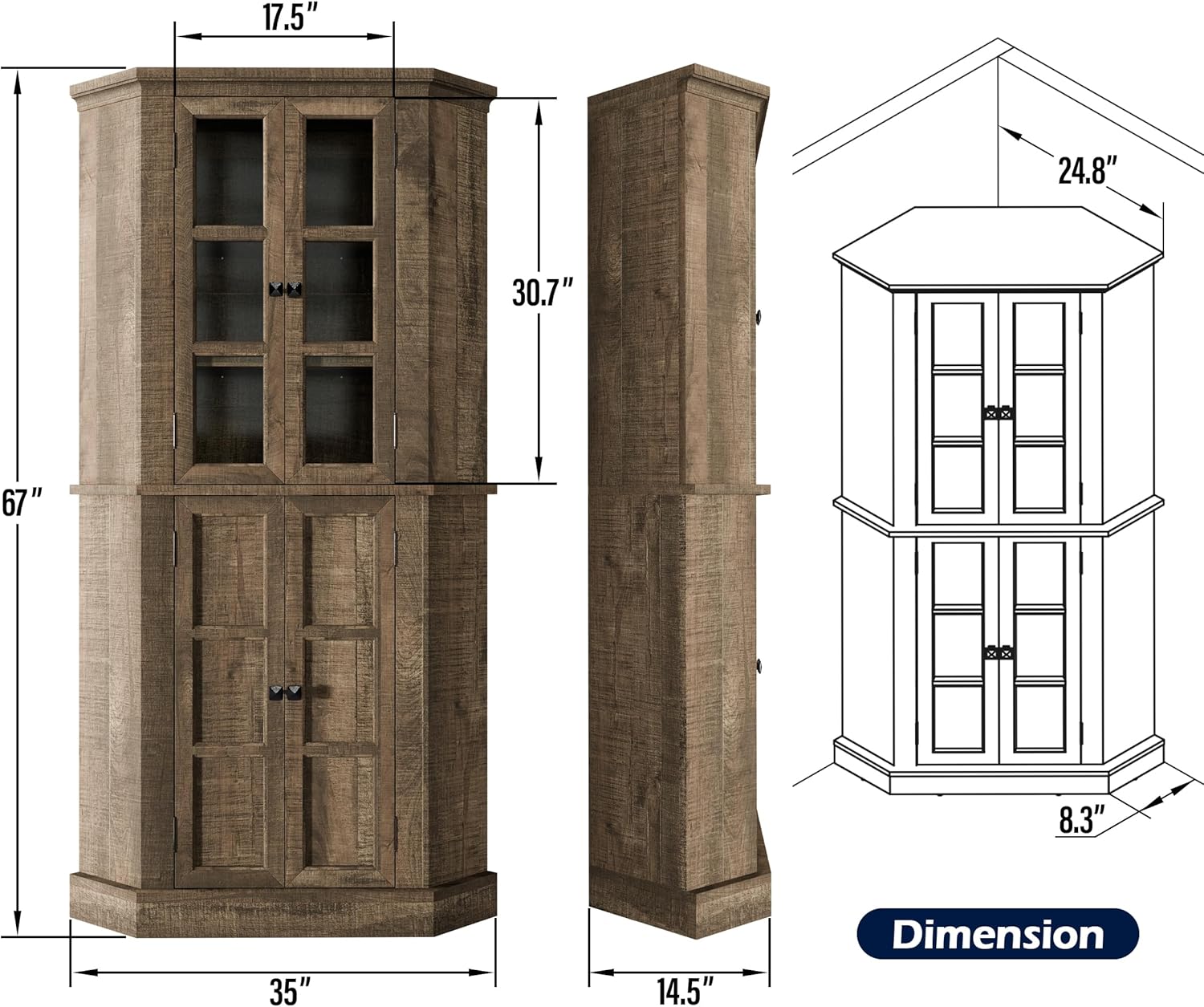 Corner Storage Cabinet, 67