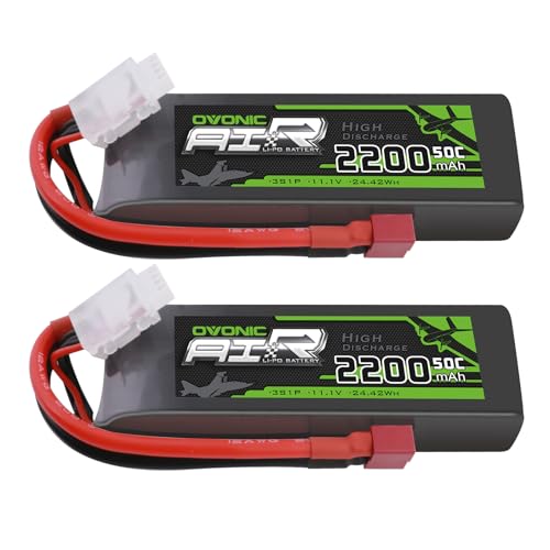 OVONIC 3S Lipo Battery 50C 2200mAh 11.1V Lipo Battery with Dean-Style T Connector for RC Airplane Quadcopter Helicopter FPV Drone