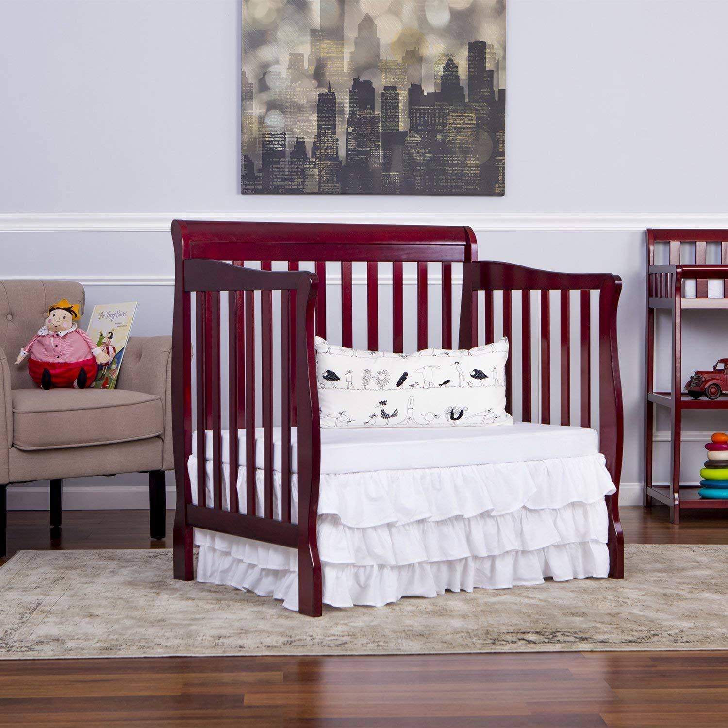 Dream on Me 4 in 1 Aden Convertible Mini Crib, Cherry
