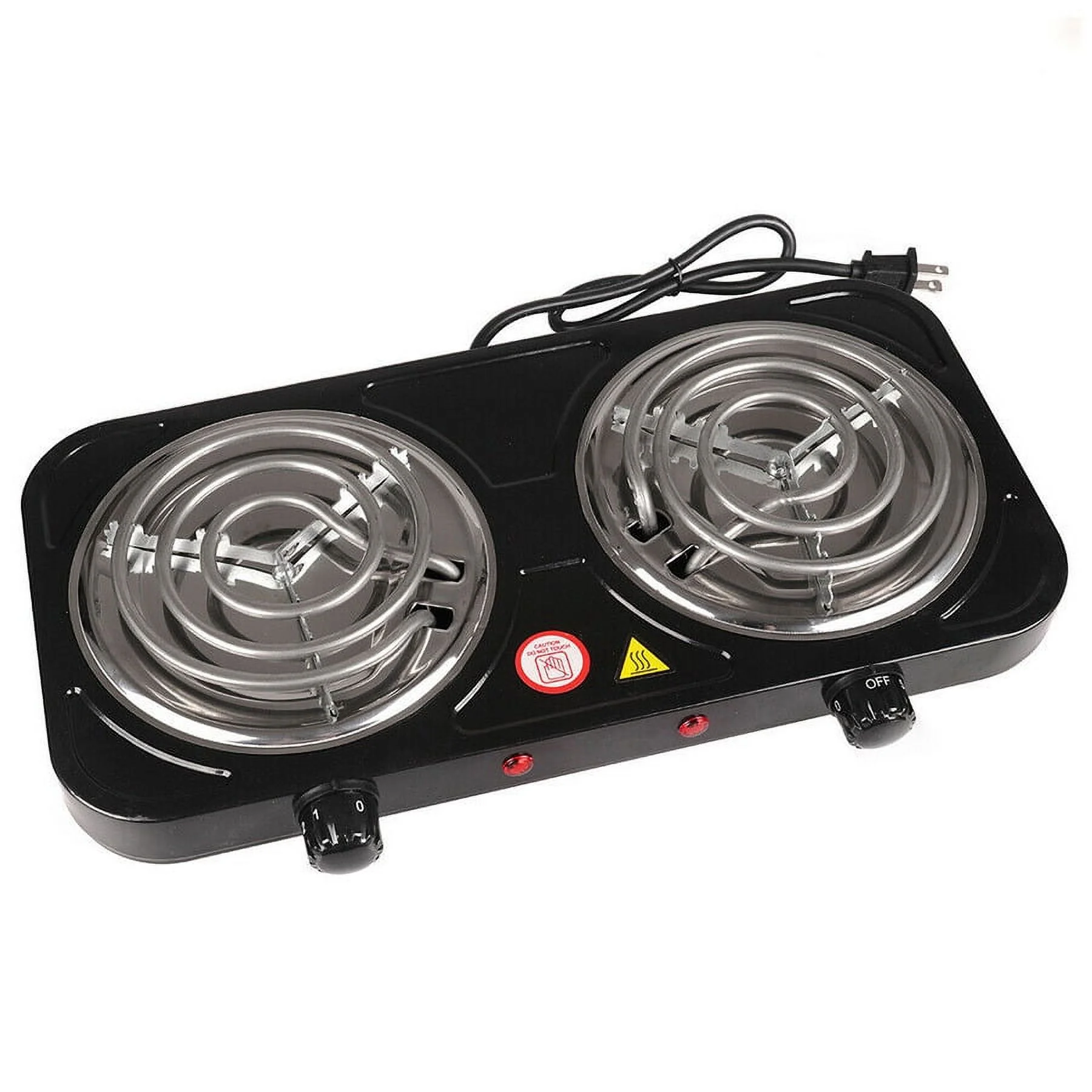 Electric Double Burner with Hot Plate, Cooking Stove for Camping & Dorm