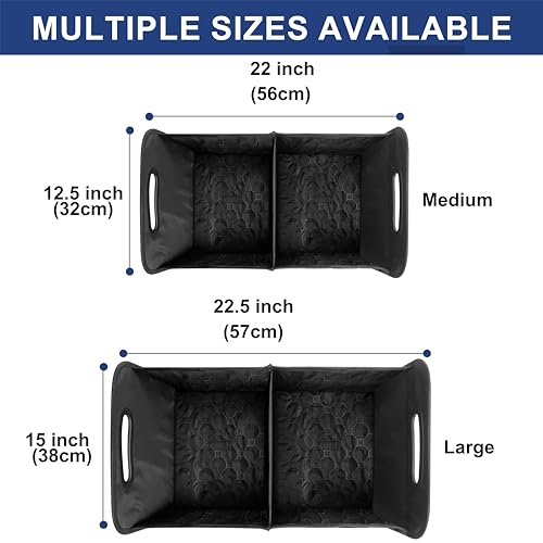 Trunk Organizer for Car, Collapsible SUV Trunk Organizer, 50L Car Accessories for Women/Men, Car Organizers and Storage for Car/SUV/Truck-Medium-Stripe