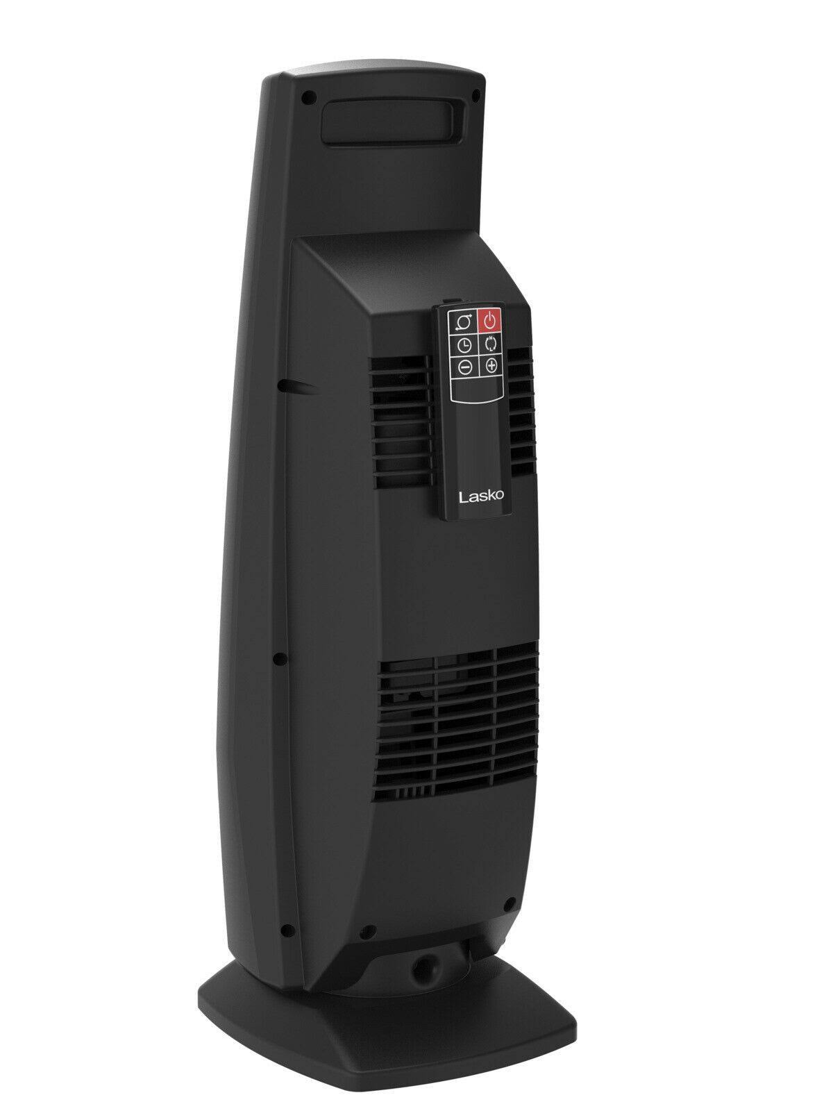 Lasko 1500W Ceramic Tower Space Heater with Remote, Black ct22835