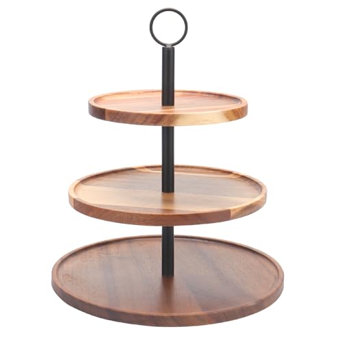 2 Set 3 Tier Cupcake Stand, Large Tiered Serving Tray Cupcake Tower, Wood Veneer Serving Stand Display Dessert Cookie Candy Buffet Holder for Home Tea Party, Wedding, Farmhouse, Kitchen Decor-8