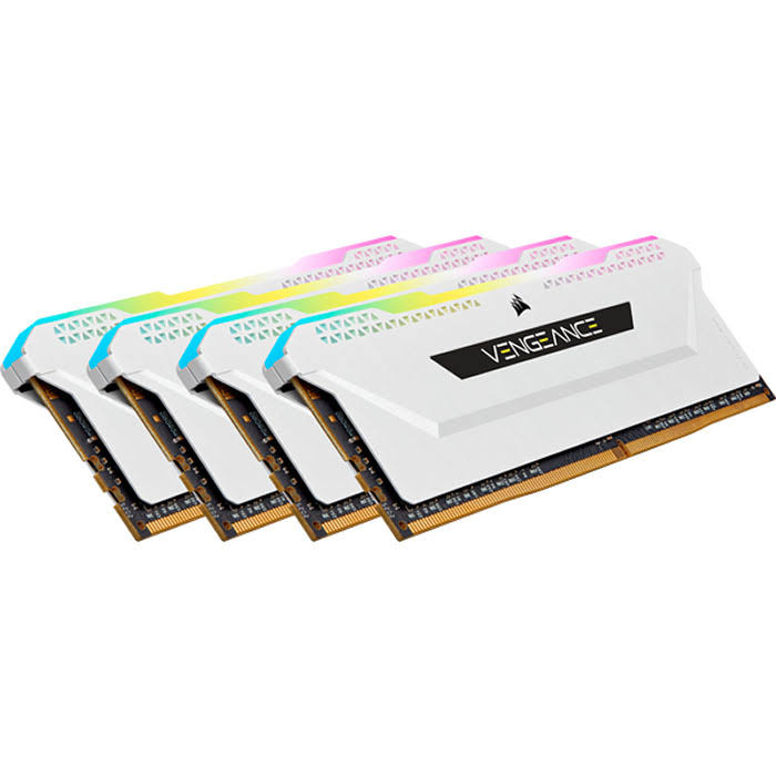 Corsair Vengeance RGB Pro SL 32GB (4x8GB) DDR4 DRAM 3200MHz C16 Memory Kit – White