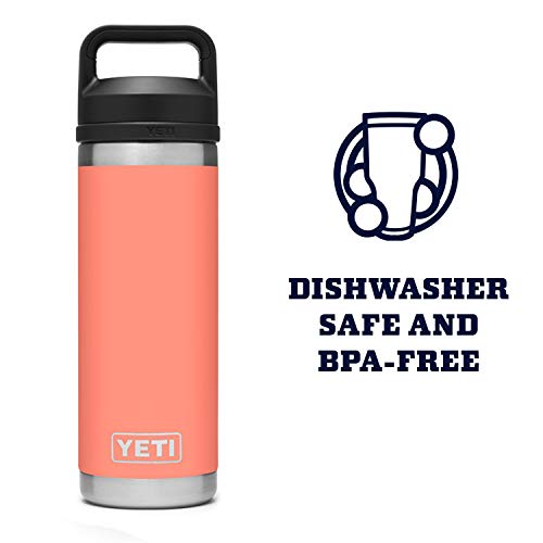 YETI Rambler 18 oz Bottle, Vacuum Insulated, Stainless Steel with Chug Cap, Sandstone Pink