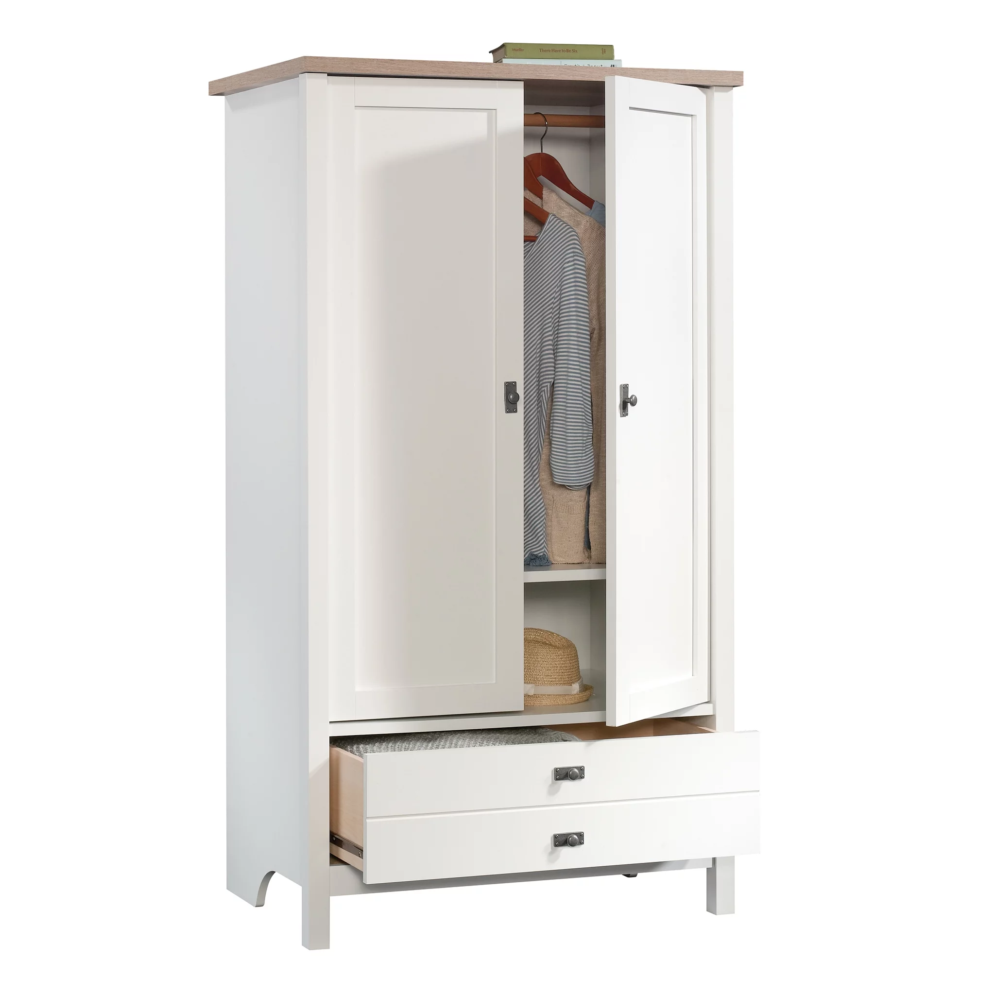 Sauder Cottage Road Armoire, Soft White Finish