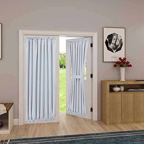 Patio Sliding Door Curtains for Windows French Door Panel Privacy Protect Blakcout Drapes for Bedroom Living Room Office, 1 Piece, 54W x 72L inch, Deep Red