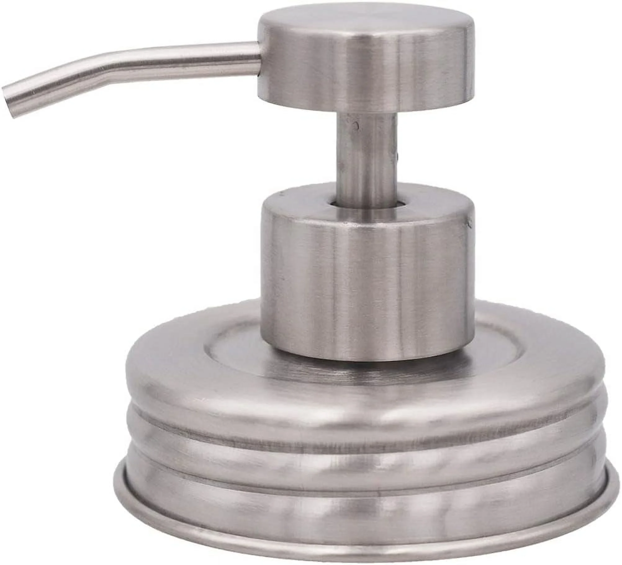 Stainless Steel Threaded Soap Pump Lid | Hand Soap Pump Top/ Dispenser Pump Replacement Lids For Mason Jars (Regular Mouth)