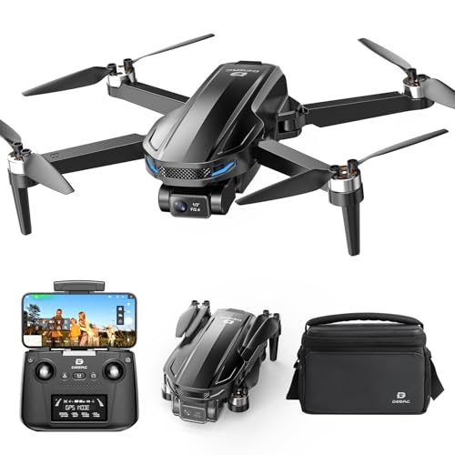 DEERC D65 2 Axis Mechanical Gimbal EIS GPS Drones with Camera for Adults 4K, 249g Foldable FPV Quadcopter Lightweight Drone with 30FPS Video, Brushless Motor, Follow Me, Auto Return, Wind Resistance