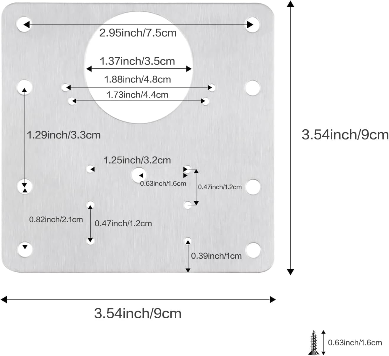 16pack Hinge Repair Plate, Stainless Steel Cabinet Hinge Repair Plate kit, Hinge Repair Brackets with Mounting Screws for Protecting Wooden Kitchen Cabinet Door