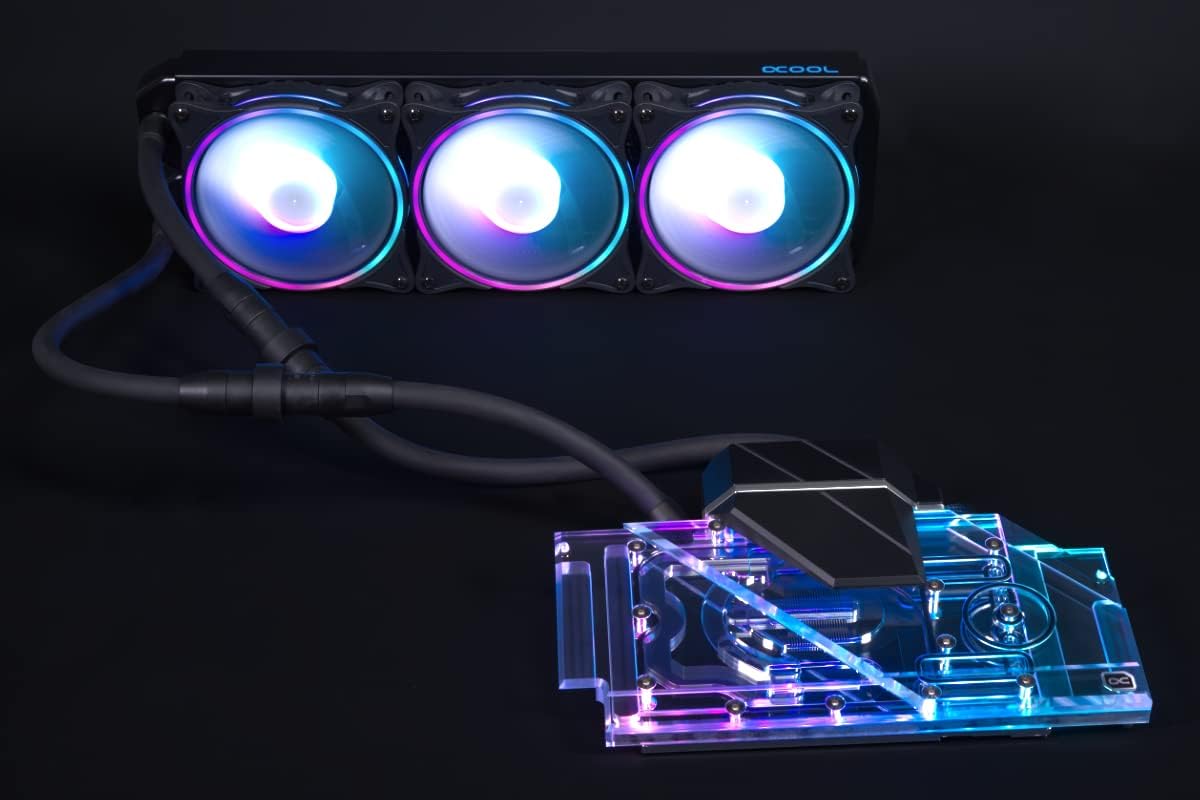 Alphacool Eiswolf 2 AIO GPU Cooler - 360mm RTX 3080/3090 TUF with GPU Backplate, Digital RGB, Nickel/Plexi