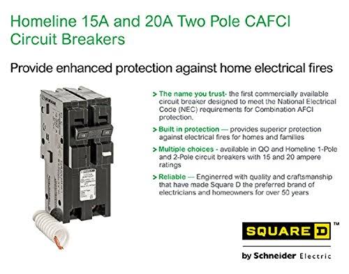 Square D by Schneider Electric Hom220cafic Homeline 20 Amp Two-Pole Cafci Circuit Breaker