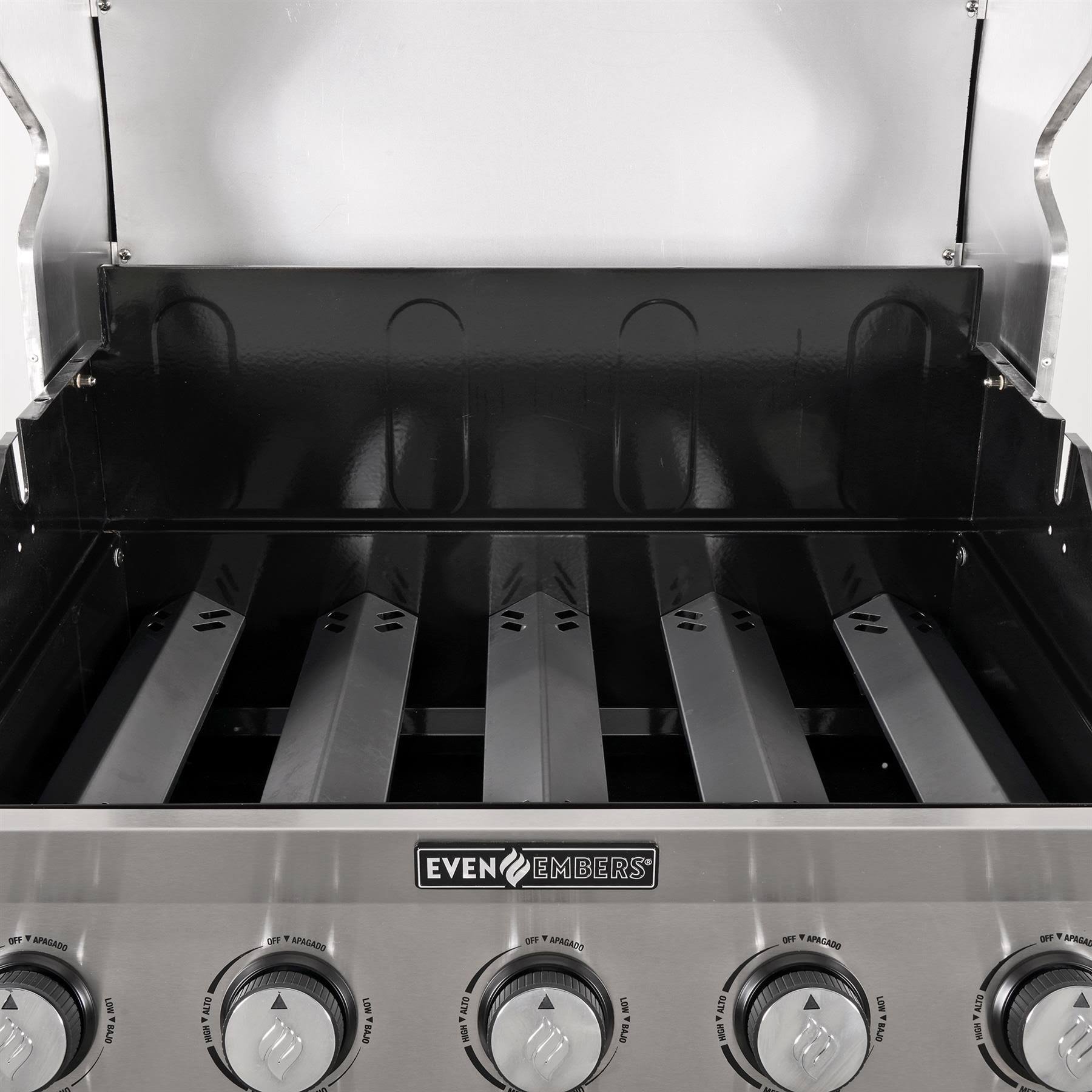 Even Embers 5-Burner Propane Gas Grill in Stainless Steel and Black