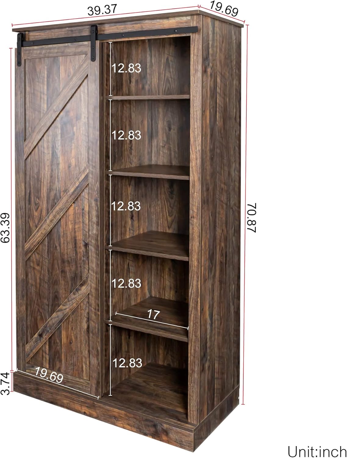 Tall Storage Cabinet Country Wood Rustic Farmhouse Pantry Cupboard Sliding Door Kitchen Organizer Furniture Home Drawer Shelves Utility Towel Shelf Office