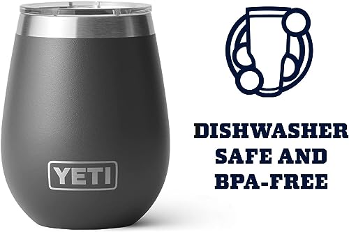 YETI Rambler 10 oz Wine Tumbler, Vacuum Insulated, Stainless Steel with MagSlider Lid, Navy