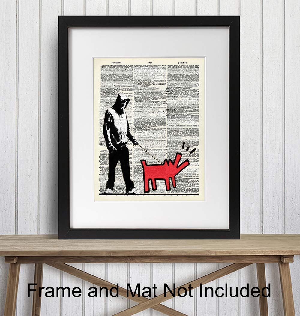 Banksy Graffiti 8x10 Wall Decor Picture - Modern Art Decoration Poster for Home, Apartment, Office, Dorm, Living Room, Bedroom, Bathroom - Gift for Contemporary Urban Street Mural Fan