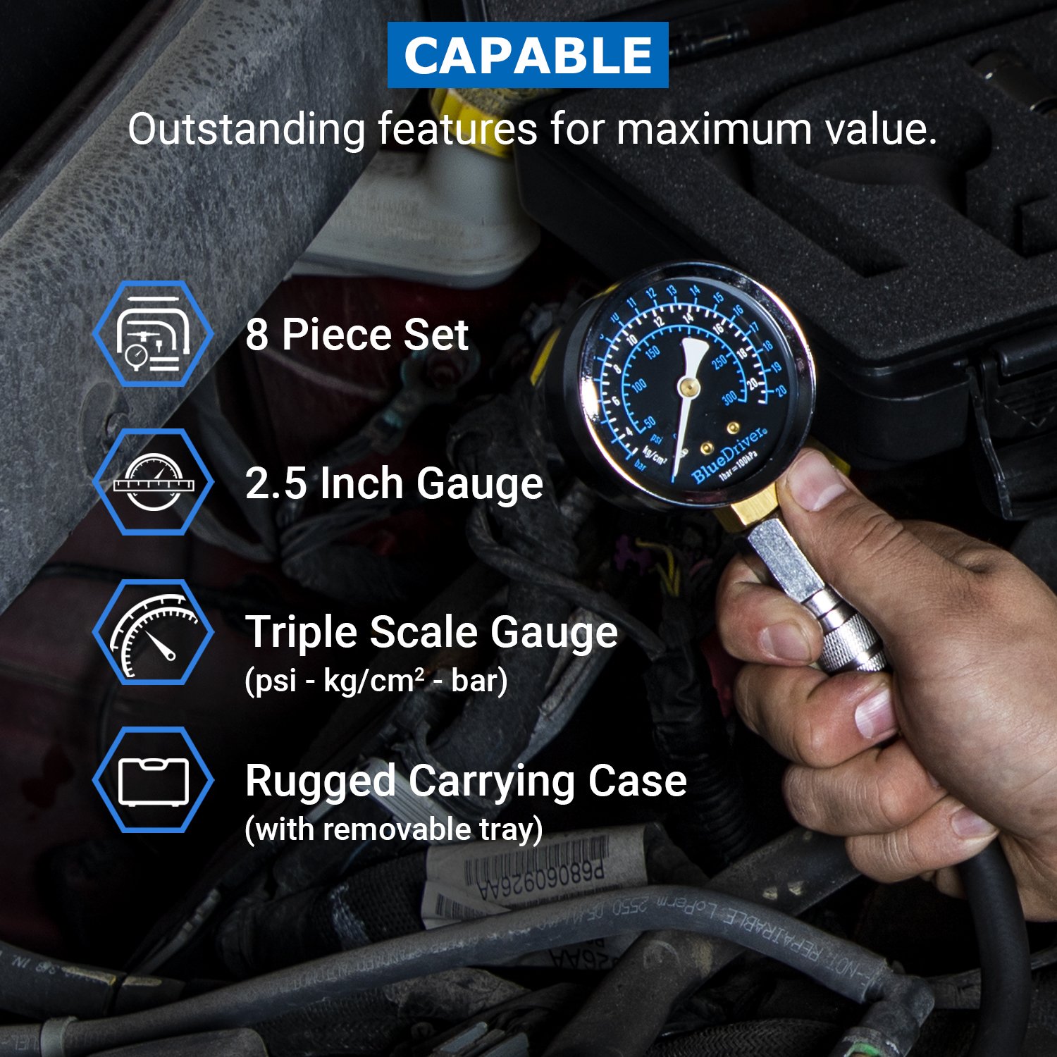 BlueDriver Compression Tester Kit (8 Piece Set) Pack of 2