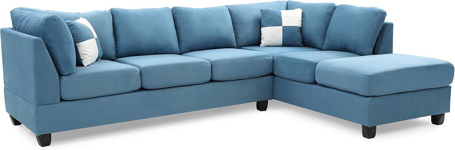 Glory Furniture Malone Sectional, White