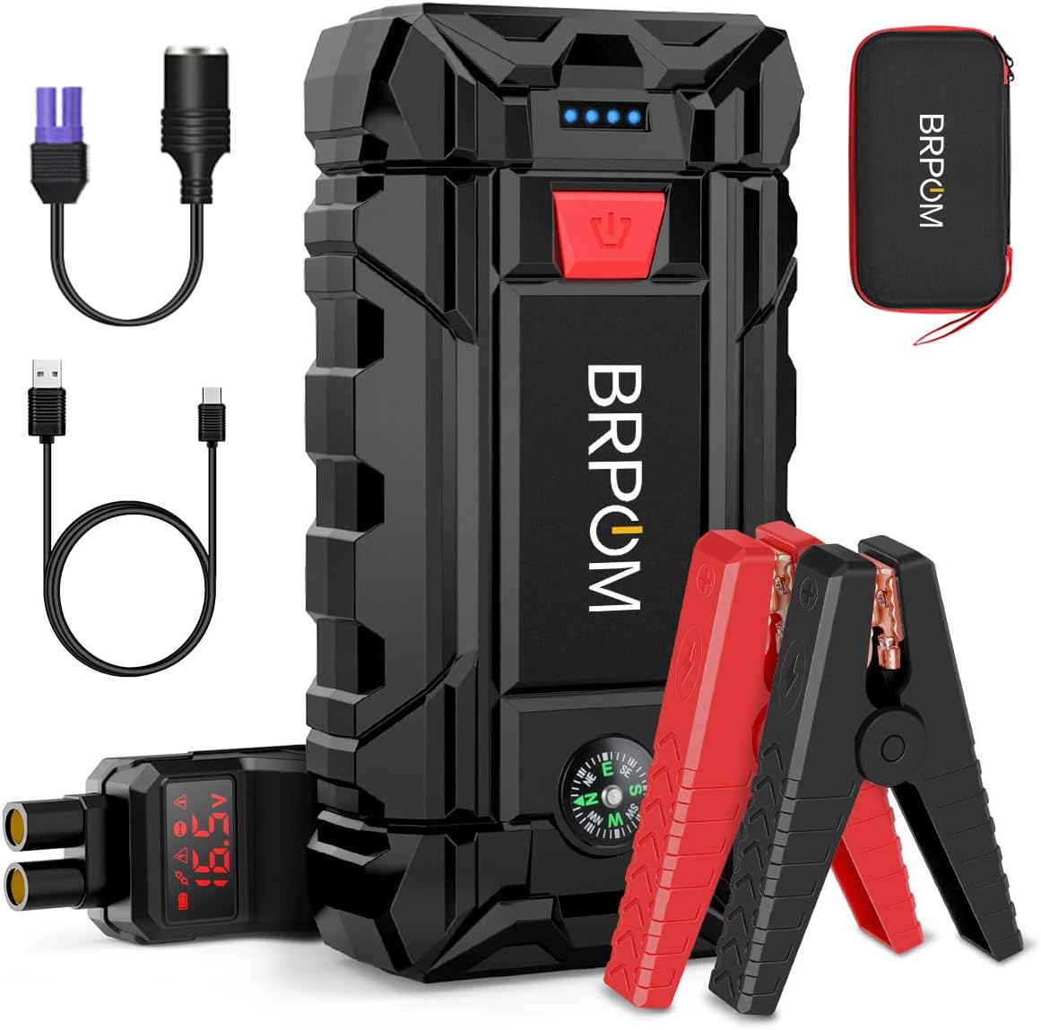 Car Jump Starter, 3000A Peak 26800mAh (Up to 10L Gas or 8.0L Diesel Engine, 50 Times) 12V Auto Booster Battery Pack Jump Box with Quick Charger Smart Jump Cables