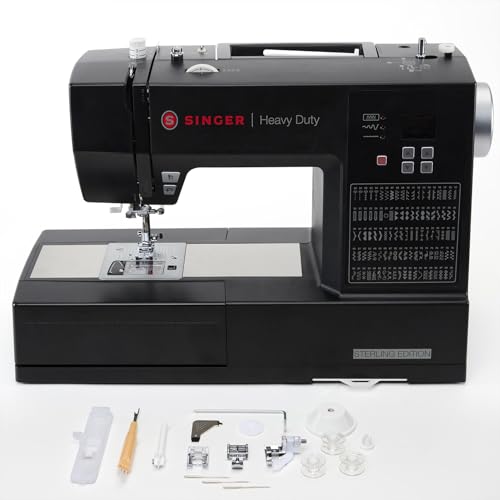 SINGER Heavy Duty 6600C Sterling Sewing Machine with Accessory Kit | Strong Motor with Enhanced Piercing Power, 215 Stitch Applications, Full Metal frame, LCD Screen & 1-Step Buttonhole