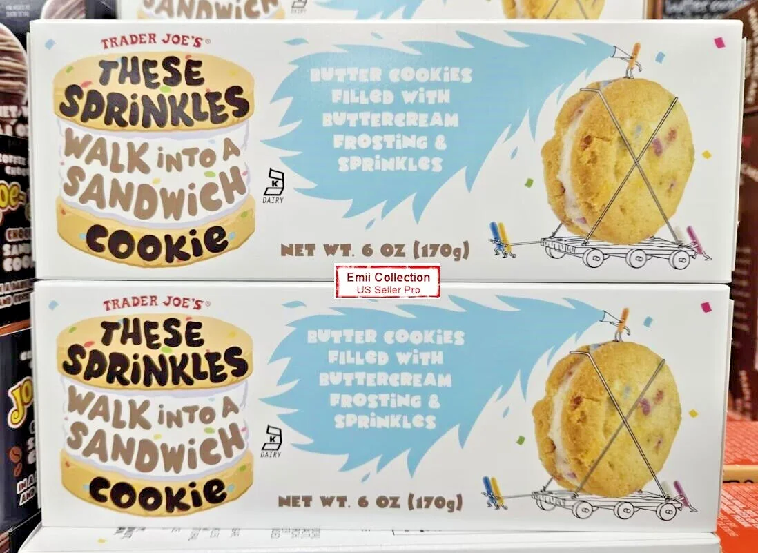 Trader Joe's These Sprinkles Walk Into A Sandwich Cookie 6oz 170g (2 Boxes)