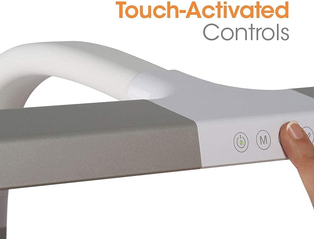 OttLite LED Extra Wide Area Clamp Lamp and Rimless Pendant LED Magnifier - 5 Brightness Settings, Wearable Magnifying Glass, 3X Optical Grade Magnification, LED Illumination, Pocket Magnifier