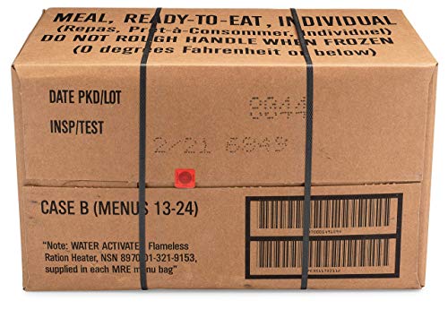 U.S. Meals Ready to Eat (Variety Pack of 12) – (A or B Case Selected at Random) Nutritional Emergency Food Rations - Freeze Dried Food w/ Flameless Heater, Entree, Dessert, & More - MRE Kit for Emergency Survival, Hunting, & More