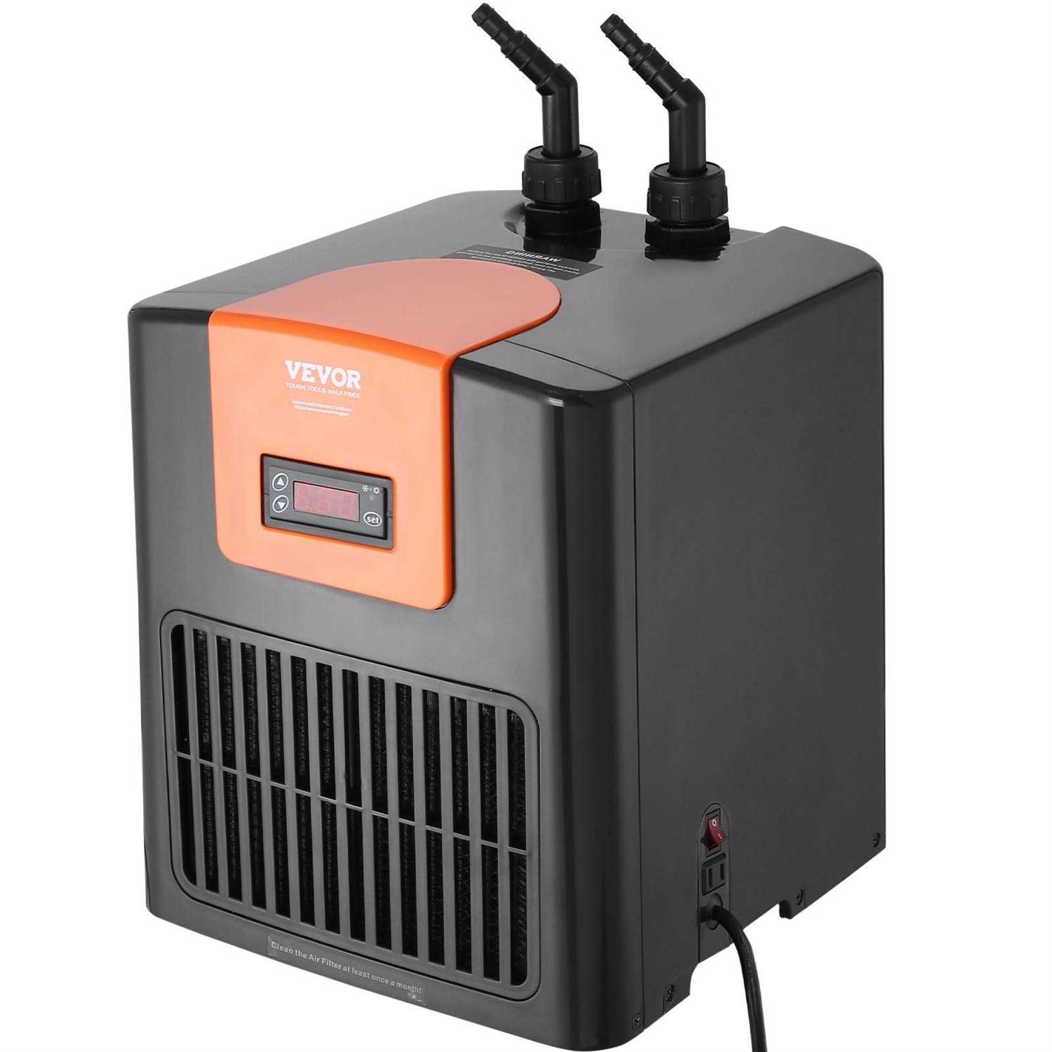 VEVOR Aquarium Chiller, 52 Gal 196 L, 1/10 HP Hydroponic Water Chiller, Quiet Refrigeration Compressor for Seawater and Fresh Water HWQLQQJRQ01HPZC9FV1 - Pet Supplies online store