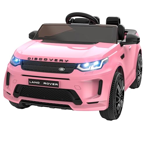 12V Licensed Land Rover Kids Electric Car w/Parent Remote Control, Bluetooth, Music, Shock Absorbers, LED Lights, Ride On Toys for Kids Ages 2-5 (Single Seat), White