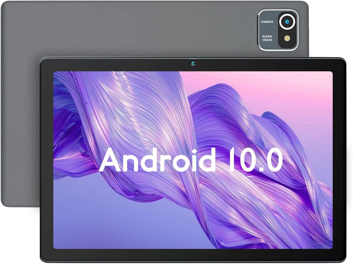 Anylake 10 Inch Tablets, Android 10 Tablet IPS HD Display, 2GB+32GB, Quad-Core 6000mAh Battery, Portable Gaming Tablet PC Silver