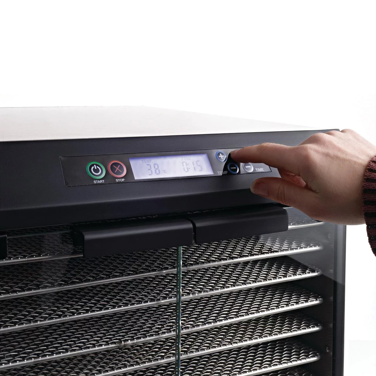 Excalibur 600W Stainless Steel 10 Tray Commercial Food Dehydrator with Adjustable Temperature Control and Two 99-Hour Timers